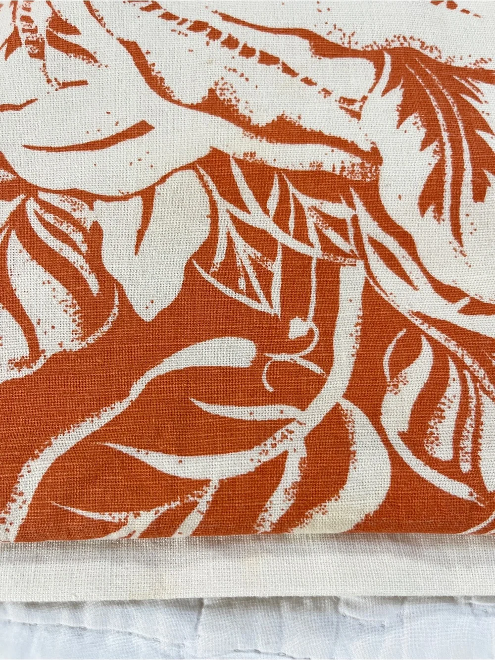 Pottery Barn Cotton Linen Orange Jacobean Palampore 20” Pillow Cover Damask